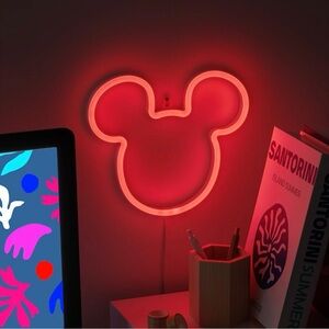 Paladone Disney Mickey Mouse LED Red Neon Light 21.8 Cm/8.6" Tall-Wall Mount